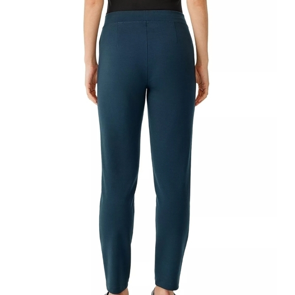 𝅺EILEEN Fisher Teal Women's Stretch Slim Ankle Pants - Picture 3 of 10